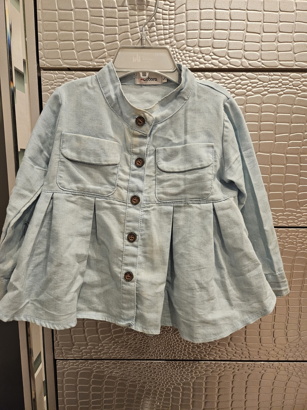Light Blue Girls' Button-Front Jacket